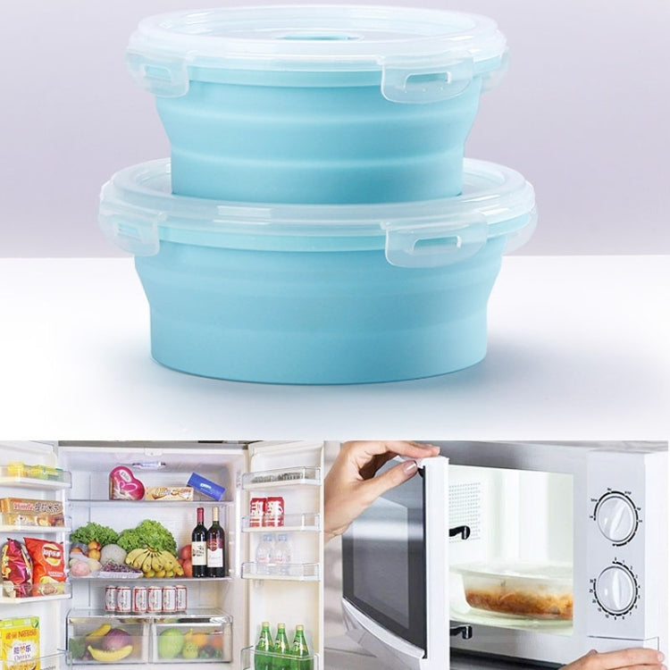 Boîte à déjeuner pliable portable pour micro-ondes, boîte à déjeuner ronde en silicone, livraison de couleur aléatoire, capacité : 350 ml, 350 ml, 500 ml, 800 ml, 1200 ml
