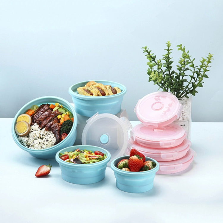 Boîte à déjeuner pliable portable pour micro-ondes, boîte à déjeuner ronde en silicone, livraison de couleur aléatoire, capacité : 350 ml, 350 ml, 500 ml, 800 ml, 1200 ml