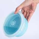 Boîte à déjeuner pliable portable pour micro-ondes, boîte à déjeuner ronde en silicone, livraison de couleur aléatoire, capacité : 350 ml, 350 ml, 500 ml, 800 ml, 1200 ml