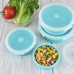 Boîte à déjeuner pliable portable pour micro-ondes, boîte à déjeuner ronde en silicone, livraison de couleur aléatoire, capacité : 350 ml, 350 ml, 500 ml, 800 ml, 1200 ml