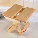 Tabouret Pliable Simple en Bois de Pin Massif Portable Chaise de Pêche Extérieure, Tabouret Pliable en Bois