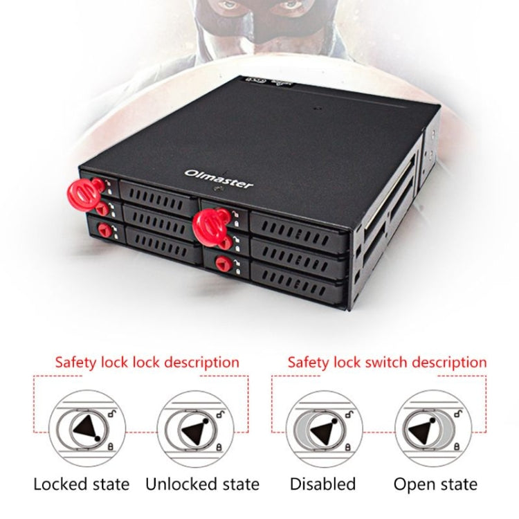 Boîtier de disque dur à six baies pour lecteur optique OImaster MR-6601, MR-6601