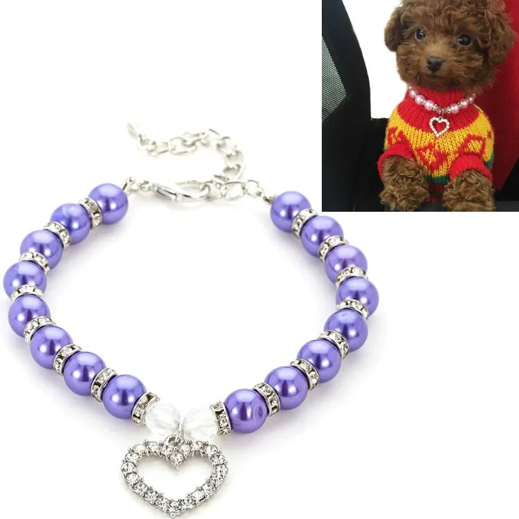 Colliers pour animaux de compagnie avec perles, accessoires pour chats et chiens, S, M, L