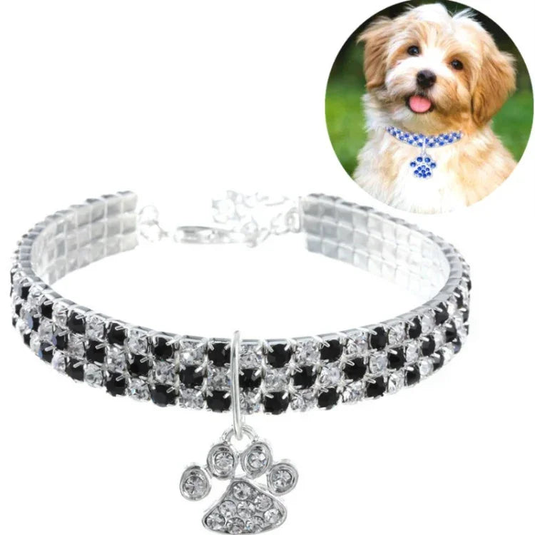 Collier pour animaux de compagnie, élastique, avec diamants, pour chats et chiens, bijoux, Tailles S, M, L
