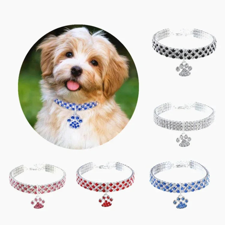 Collier pour animaux de compagnie, élastique, avec diamants, pour chats et chiens, bijoux, Tailles S, M, L