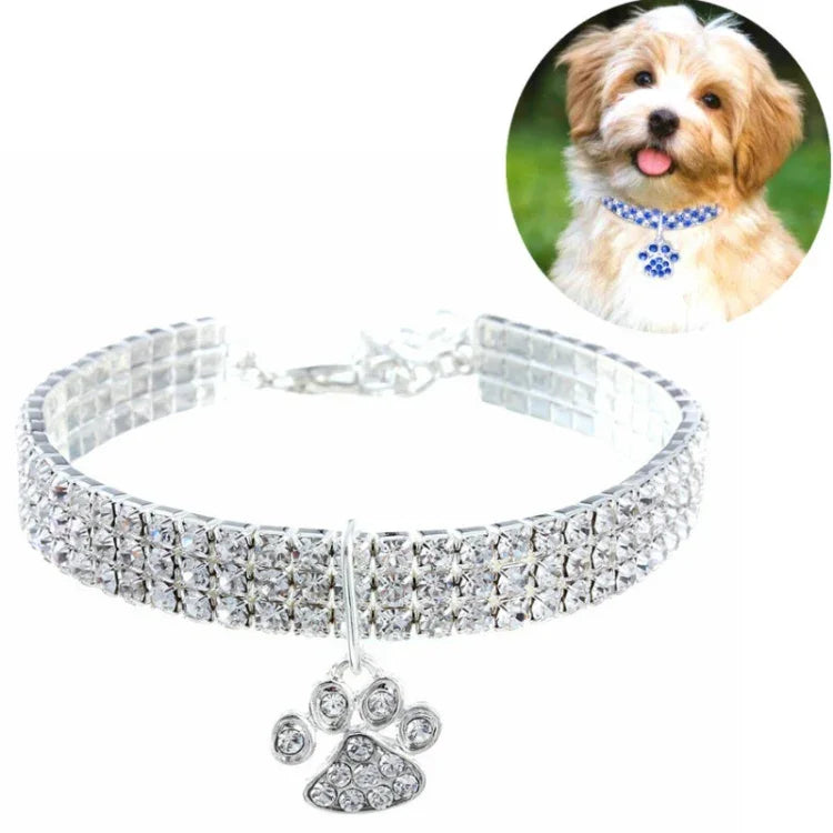 Collier pour animaux de compagnie, élastique, avec diamants, pour chats et chiens, bijoux, Tailles S, M, L
