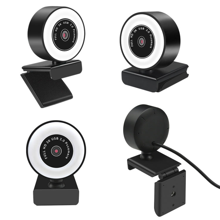 Caméra X98 HD sans pilote USB avec éclairage d'appoint et microphone, mise au point automatique 720P, 1080P, 2K