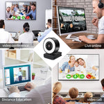 Caméra X98 HD sans pilote USB avec éclairage d'appoint et microphone, mise au point automatique 720P, 1080P, 2K