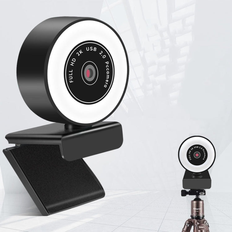 Caméra X98 HD sans pilote USB avec éclairage d'appoint et microphone, mise au point automatique 720P, 1080P, 2K