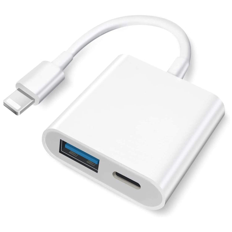 Adaptateur OTG 8 broches vers USB2.0 + interface 8 broches, compatible avec le système iOS