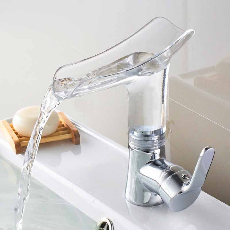 Robinet de salle de bain eau chaude froide, cascade pour verre à vin, transparent, bleu, violet, marron et jaune