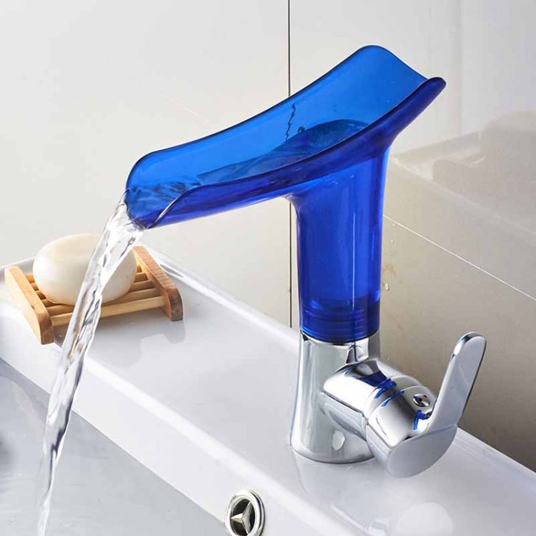 Robinet de salle de bain eau chaude froide, cascade pour verre à vin, transparent, bleu, violet, marron et jaune