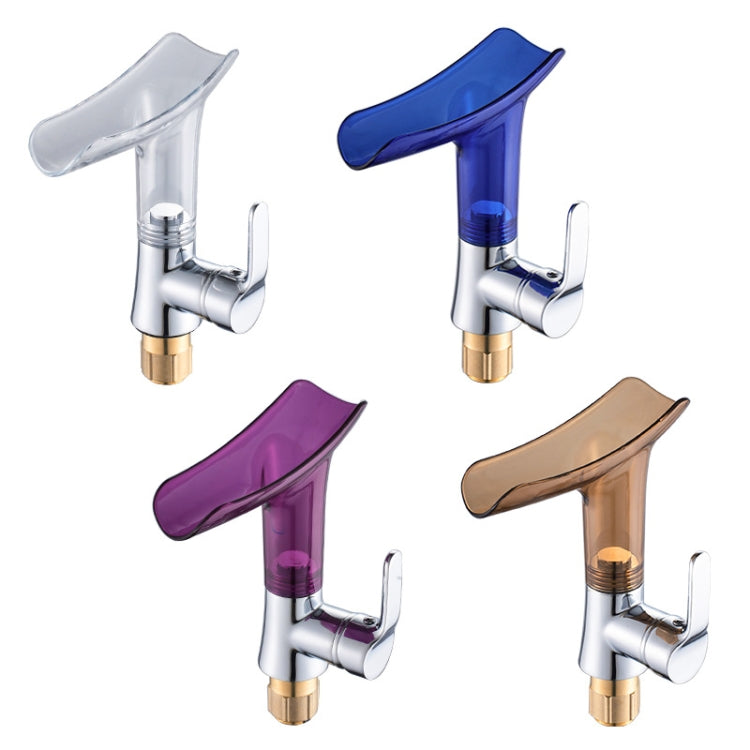 Robinet de salle de bain eau chaude froide, cascade pour verre à vin, transparent, bleu, violet, marron et jaune