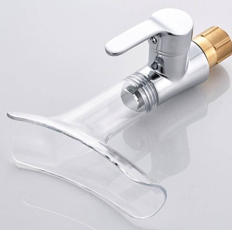 Robinet de salle de bain eau chaude froide, cascade pour verre à vin, transparent, bleu, violet, marron et jaune