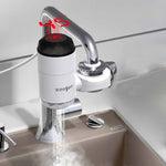 Robinet électrique d'eau chaude Zoosen, type de connexion, robinet d'eau chaude instantanée, prise CN, Style:Blanc + Protection anti-fuite, Blanc, avec connecteur de pommeau de douche, Blanc + Protection anti-fuite