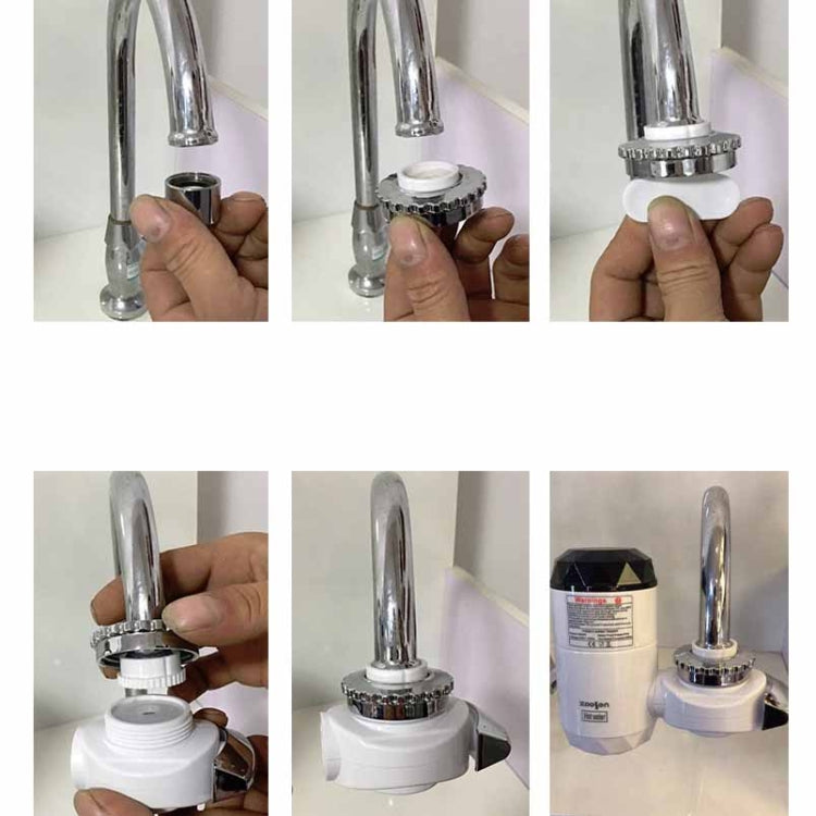 Robinet électrique d'eau chaude Zoosen, type de connexion, robinet d'eau chaude instantanée, prise CN, Style:Blanc + Protection anti-fuite, Blanc, avec connecteur de pommeau de douche, Blanc + Protection anti-fuite