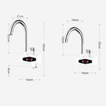 Robinet de cuisine électrique de chauffage instantané avec affichage numérique dynamique, pour eau chaude et froide, prise UE, avec pomme de douche, grand coude, tube universel