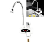 Robinet de cuisine électrique de chauffage instantané avec affichage numérique dynamique, pour eau chaude et froide, prise UE, avec pomme de douche, grand coude, tube universel