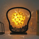 Lampe de table créative faite à la main en papier sculpté, avec effets de lumière et d'ombre, de forme ronde, en éventail ou en arc.