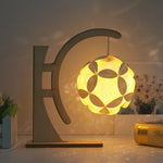 Lampe de table créative faite à la main en papier sculpté, avec effets de lumière et d'ombre, de forme ronde, en éventail ou en arc.