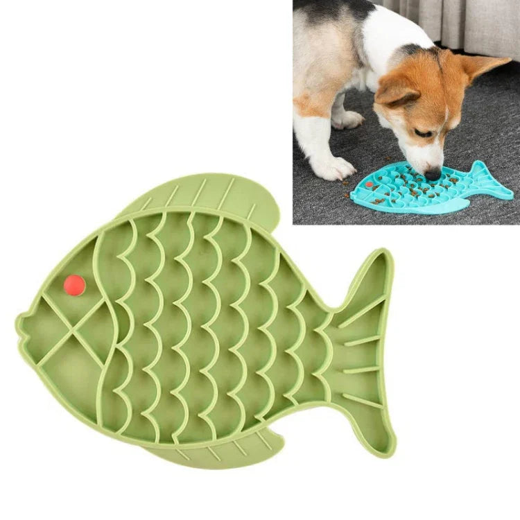 Tapis d'alimentation lente en silicone pour chats et chiens, gamelle anti-étouffement, type poisson, type griffe, type fleur