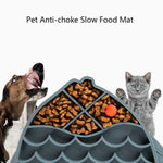 Tapis d'alimentation lente en silicone pour chats et chiens, gamelle anti-étouffement, type poisson, type griffe, type fleur
