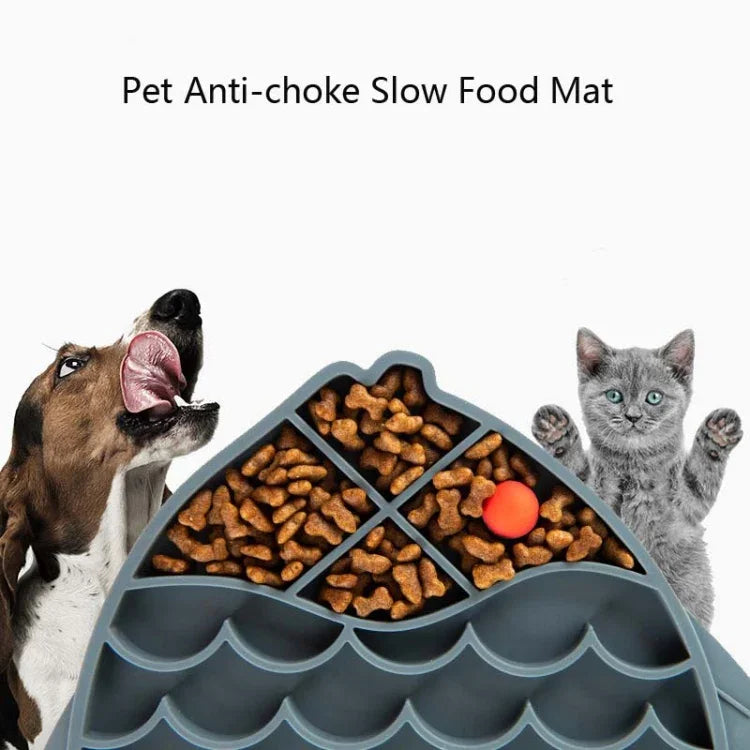 Tapis d'alimentation lente en silicone pour chats et chiens, gamelle anti-étouffement, type poisson, type griffe, type fleur