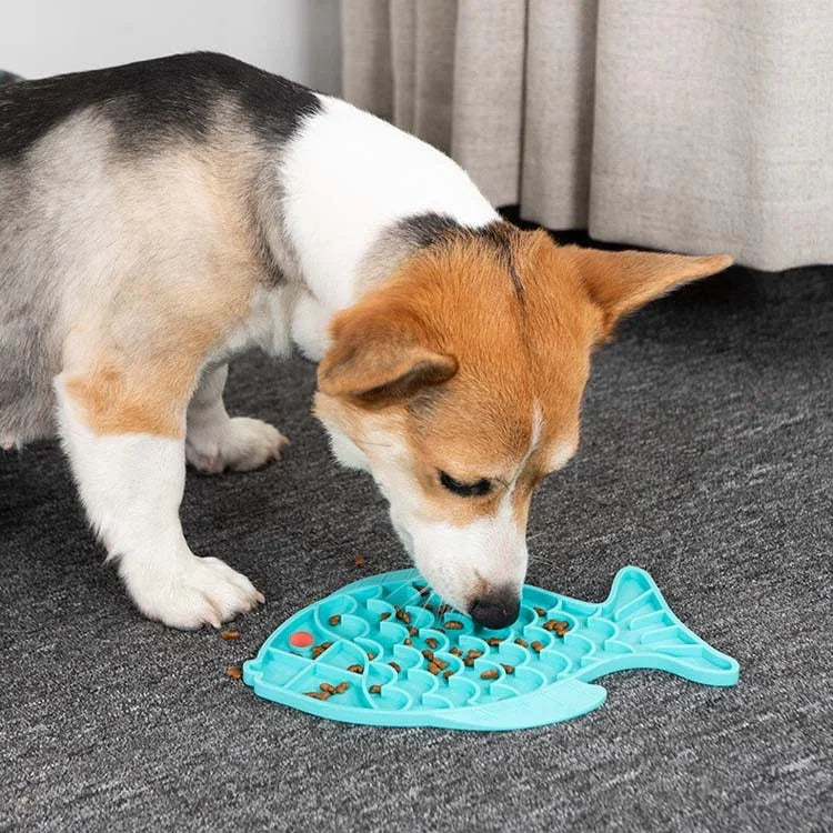Tapis d'alimentation lente en silicone pour chats et chiens, gamelle anti-étouffement, type poisson, type griffe, type fleur