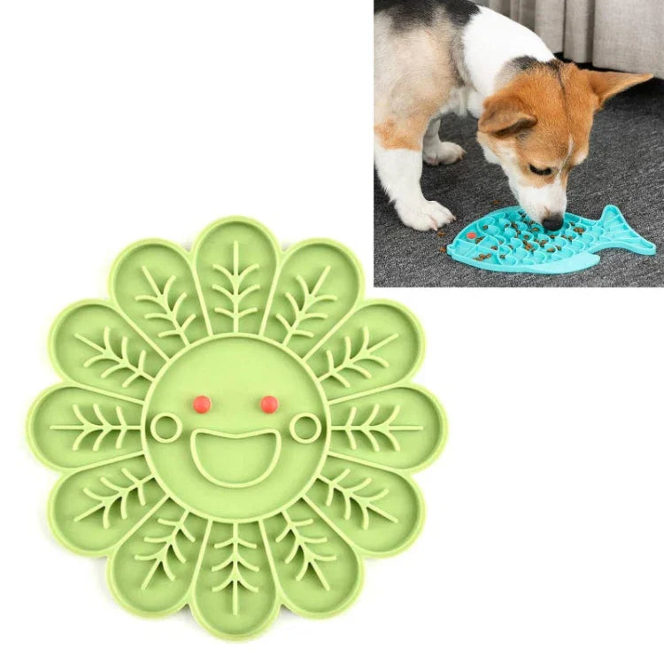 Tapis d'alimentation lente en silicone pour chats et chiens, gamelle anti-étouffement, type poisson, type griffe, type fleur