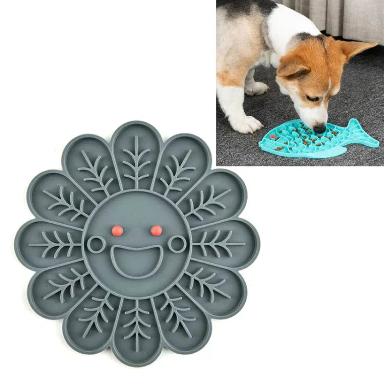 Tapis d'alimentation lente en silicone pour chats et chiens, gamelle anti-étouffement, type poisson, type griffe, type fleur