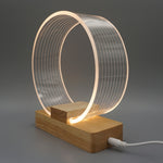 Veilleuse LED USB en acrylique avec anneau