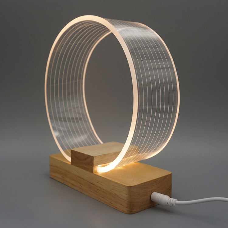 Veilleuse LED USB en acrylique avec anneau