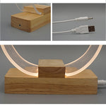 Veilleuse LED USB en acrylique avec anneau