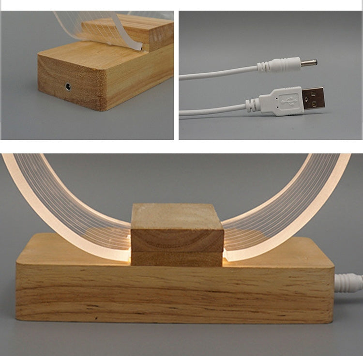 Veilleuse LED USB en acrylique avec anneau