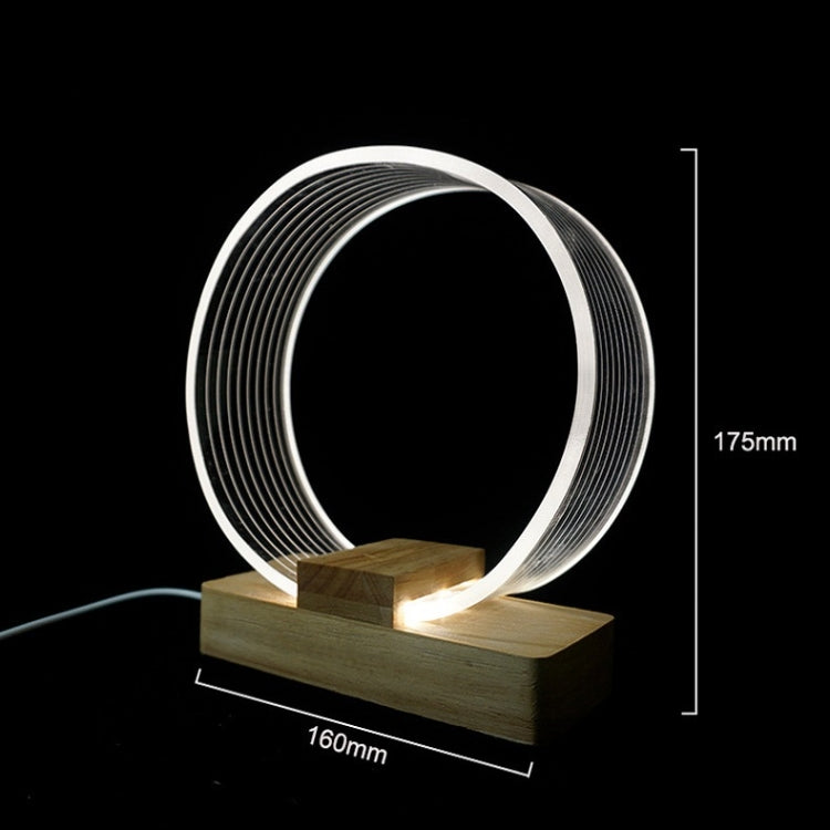 Veilleuse LED USB en acrylique avec anneau