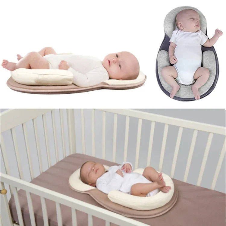 Oreiller Bébé Matelas Nouveau-né Oreiller Positionneur de Sommeil Bébé Prévention de la Plagiocéphalie Oreillers Anti-Roulade