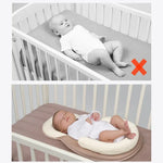 Oreiller Bébé Matelas Nouveau-né Oreiller Positionneur de Sommeil Bébé Prévention de la Plagiocéphalie Oreillers Anti-Roulade