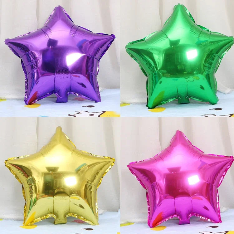 26 PCS Ballons en Aluminium en Forme d'Étoile 18 Pouces pour Décoration de Fête, Livraison Couleur Aléatoire, Ballon en Aluminium