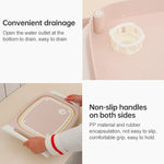 Planche à découper multifonctionnelle pliable pour lavage de légumes, rose