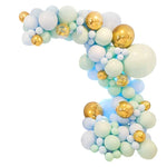 Chaîne de ballons vert et bleu macaron pour fête d'anniversaire, mariage, décoration murale, combinaison de ballons macaron
