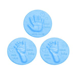 3 Pièces Tampon Encreur Bébé Mains et Pieds Argile Douce à Séchage à l'Air, Bleu, Vert, Rose, Violet, Orange, Rouge, Blanc, Jaune