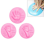 3 Pièces Tampon Encreur Bébé Mains et Pieds Argile Douce à Séchage à l'Air, Bleu, Vert, Rose, Violet, Orange, Rouge, Blanc, Jaune