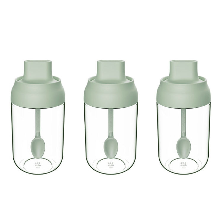 3 bocaux à assaisonnement en verre avec couvercle hermétique et cuillère, en forme de macaron, avec étiquette, bouteille d'assaisonnement, pot à miel, bouteille à huile avec pinceau