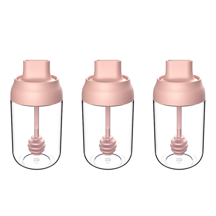 3 bocaux à assaisonnement en verre avec couvercle hermétique et cuillère, en forme de macaron, avec étiquette, bouteille d'assaisonnement, pot à miel, bouteille à huile avec pinceau
