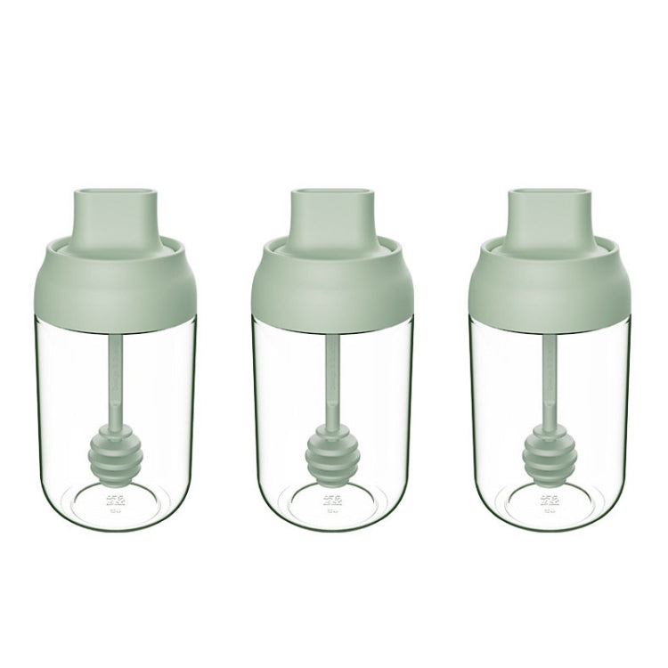 3 bocaux à assaisonnement en verre avec couvercle hermétique et cuillère, en forme de macaron, avec étiquette, bouteille d'assaisonnement, pot à miel, bouteille à huile avec pinceau