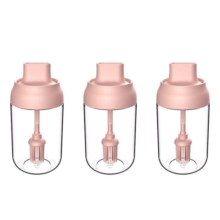 3 bocaux à assaisonnement en verre avec couvercle hermétique et cuillère, en forme de macaron, avec étiquette, bouteille d'assaisonnement, pot à miel, bouteille à huile avec pinceau