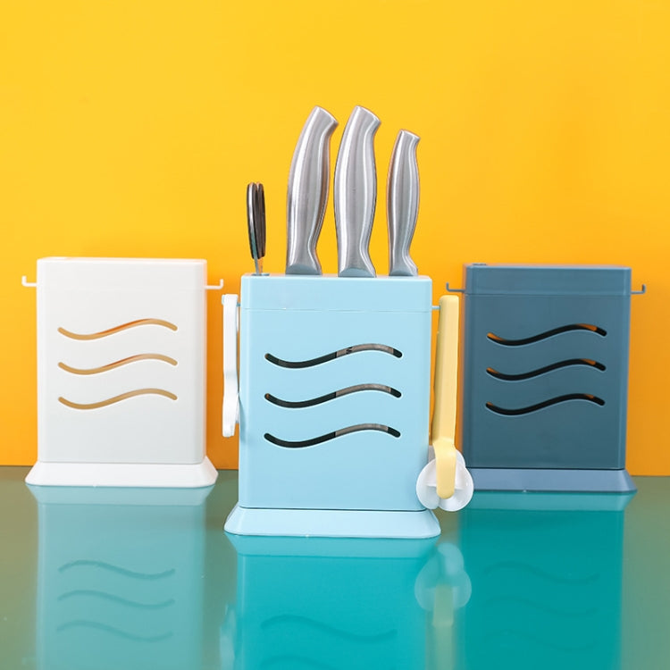 Porte-couteaux multifonctionnel invisible à trois trous pour cuisine, égouttoir creux, support de rangement pour ustensiles de cuisine