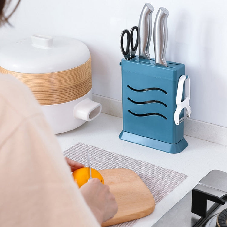 Porte-couteaux multifonctionnel invisible à trois trous pour cuisine, égouttoir creux, support de rangement pour ustensiles de cuisine