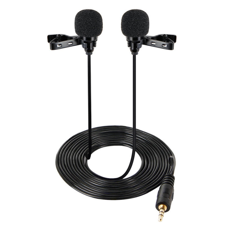 Microphone lavalier filaire condensateur double tête, microphone pour deux personnes, live mobile, micro K Song, sac 515PU