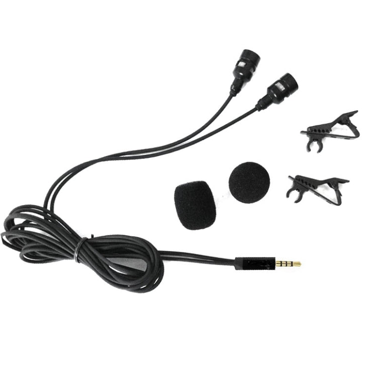 Microphone lavalier filaire condensateur double tête, microphone pour deux personnes, live mobile, micro K Song, sac 515PU